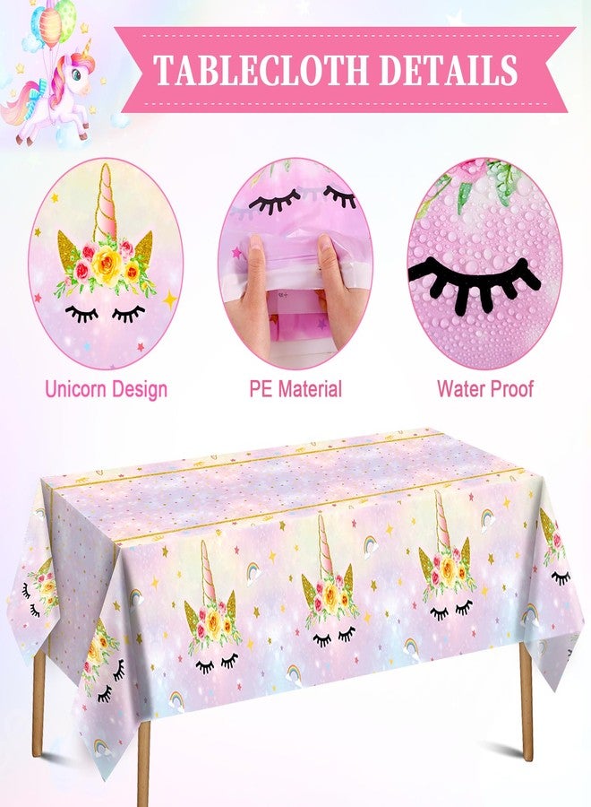 Winrayk 142Pcs Pink Unicorn Party Decorations Birthday Supplies for Girls, Pink Balloon Arch with Backdrop Tablecloth Large Self-designed Foil Balloons, Kids Rainbow Unicorn Theme Birthday Decorations - Image 5